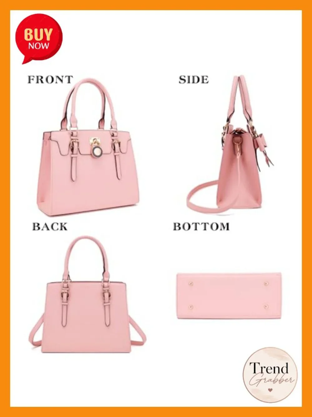 Vegan PU Leather Satchel Tote Shoulder Handbag Wallet Set RFID Clutch